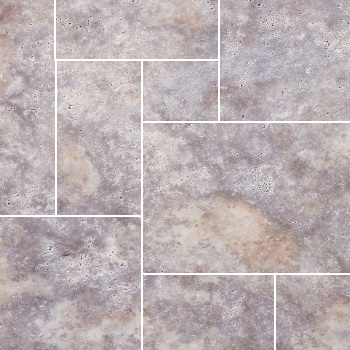 TRAVERTINE SILVER TUMBLED FRENCH PATTERN 12mm ($/sqm)